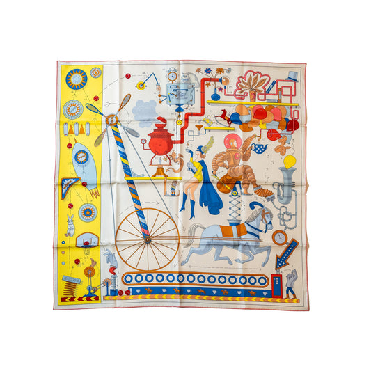 Hermes 90*90cm Silk Scarf Tea For Two Multicolour