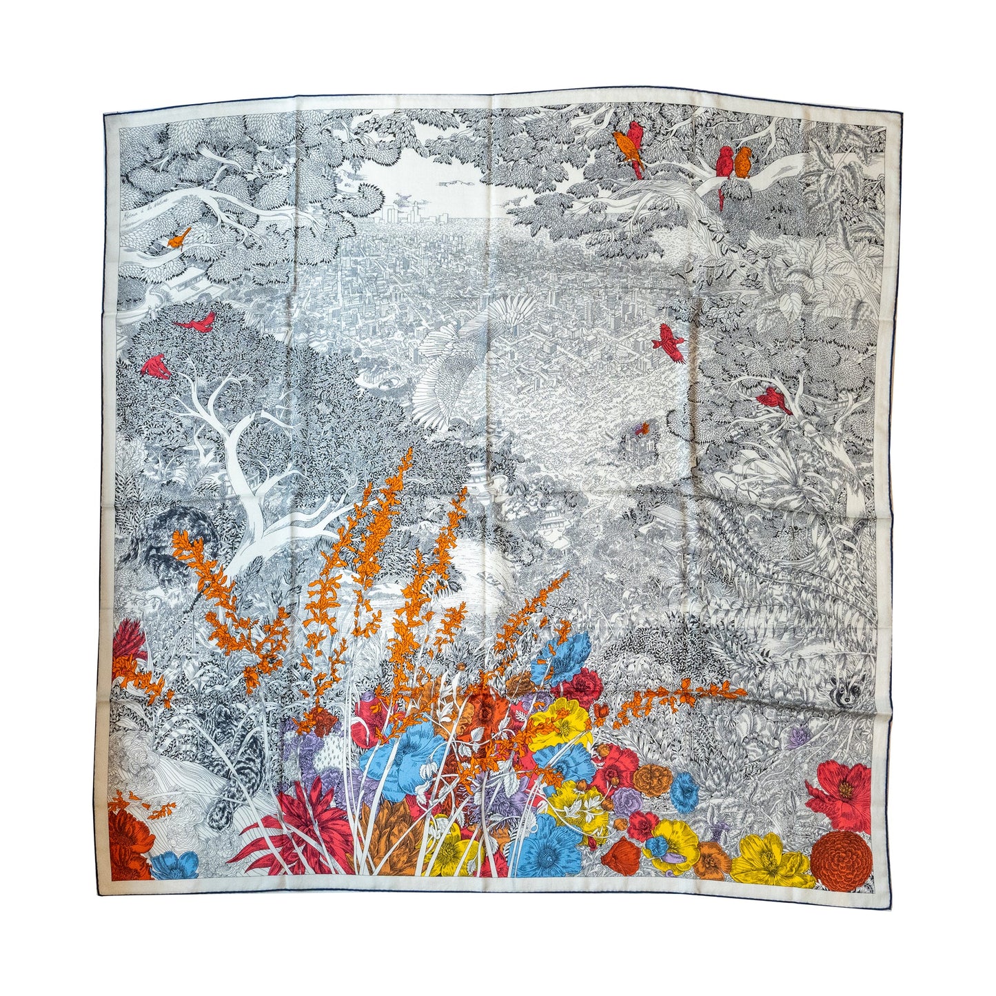 Hermes 140cm Retour A La Nature Scarf Cashmere/ Silk Multicolour