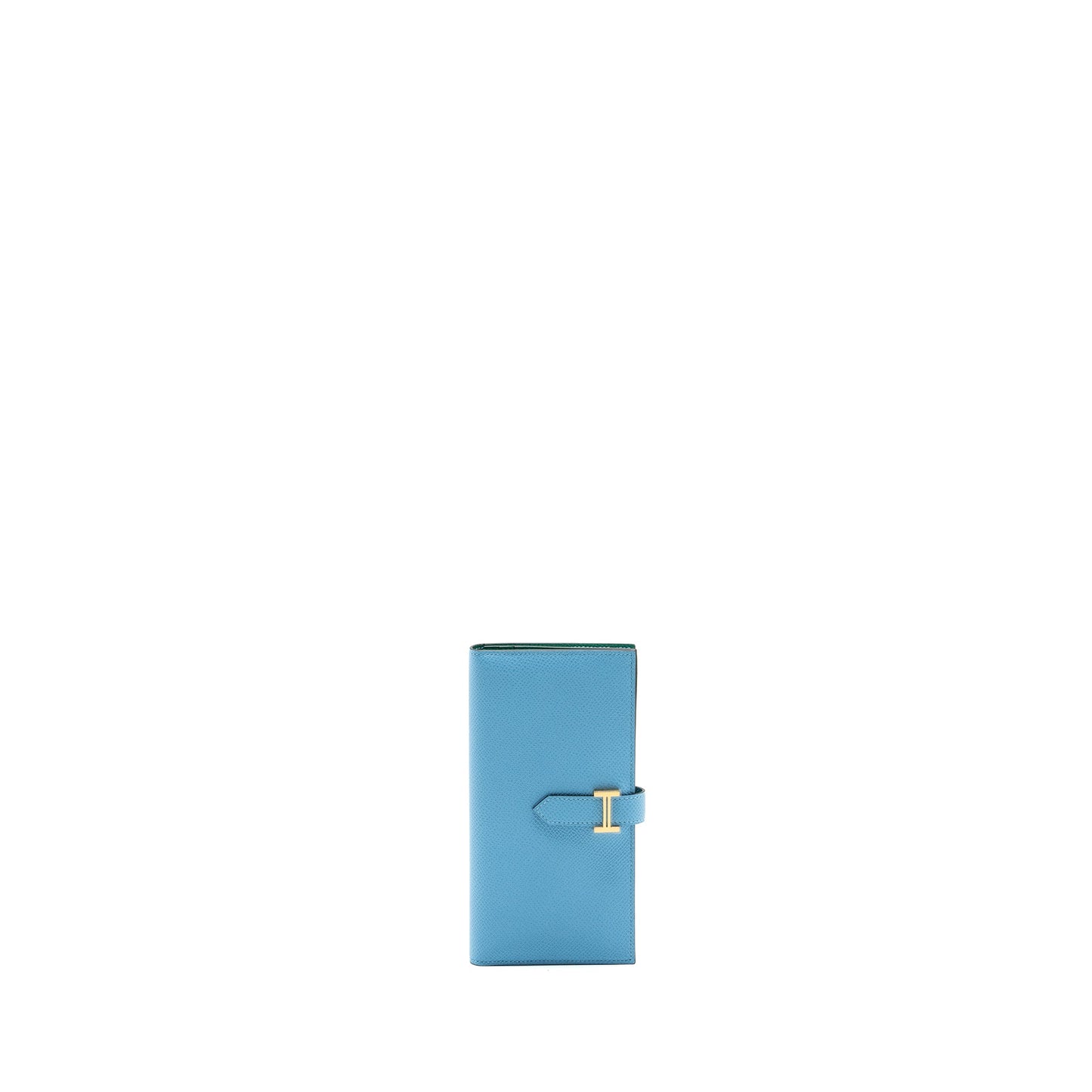 HERMES BEARN WALLET EPSOM BLUE/GREEN GHW STAMP U