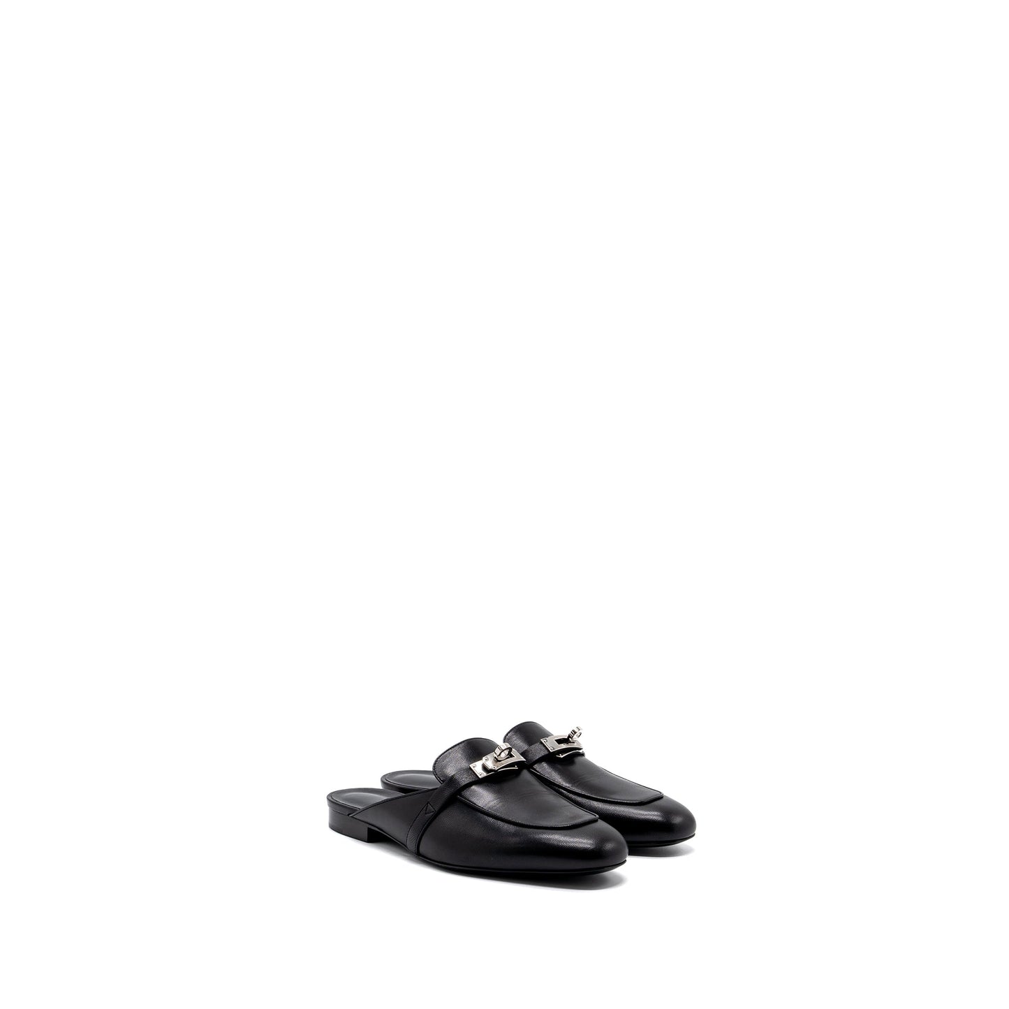 hermes size 37.5 OZ mule goatskin black SHW