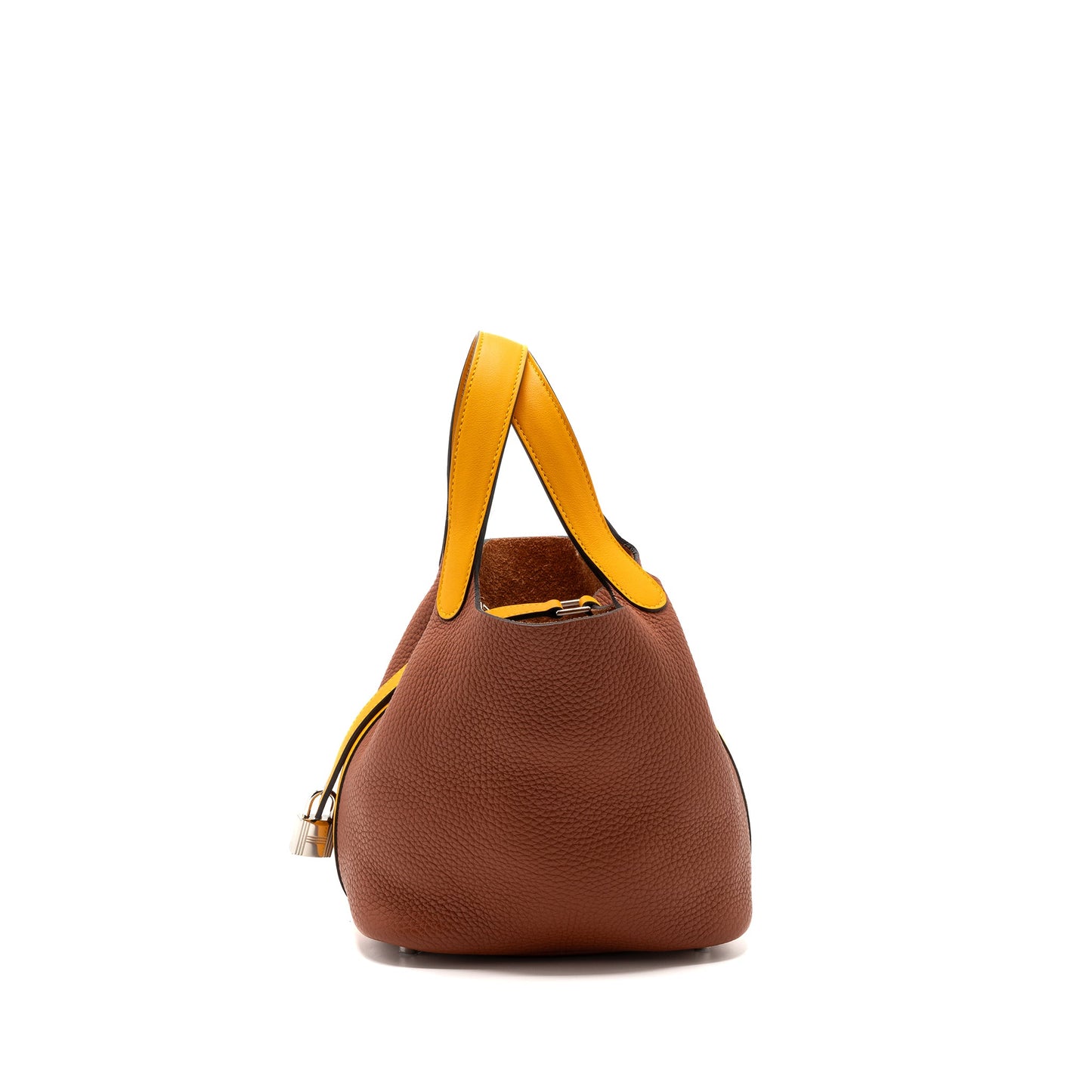 Hermes picotin 18 lock bag clemence cuive / jaune D’or SHW stamp A