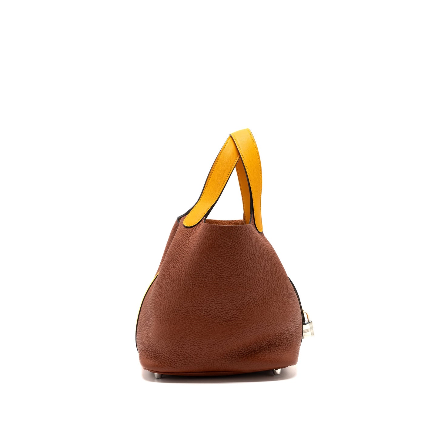 Hermes picotin 18 lock bag clemence cuive / jaune D’or SHW stamp A