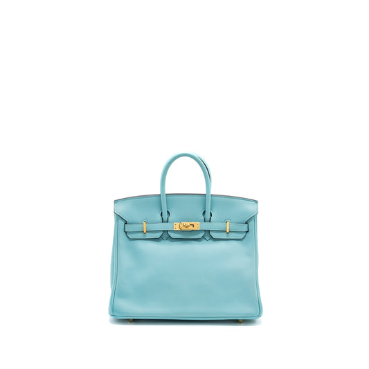Hermes birkin 25 swift 3p blue atoll GHW stamp T