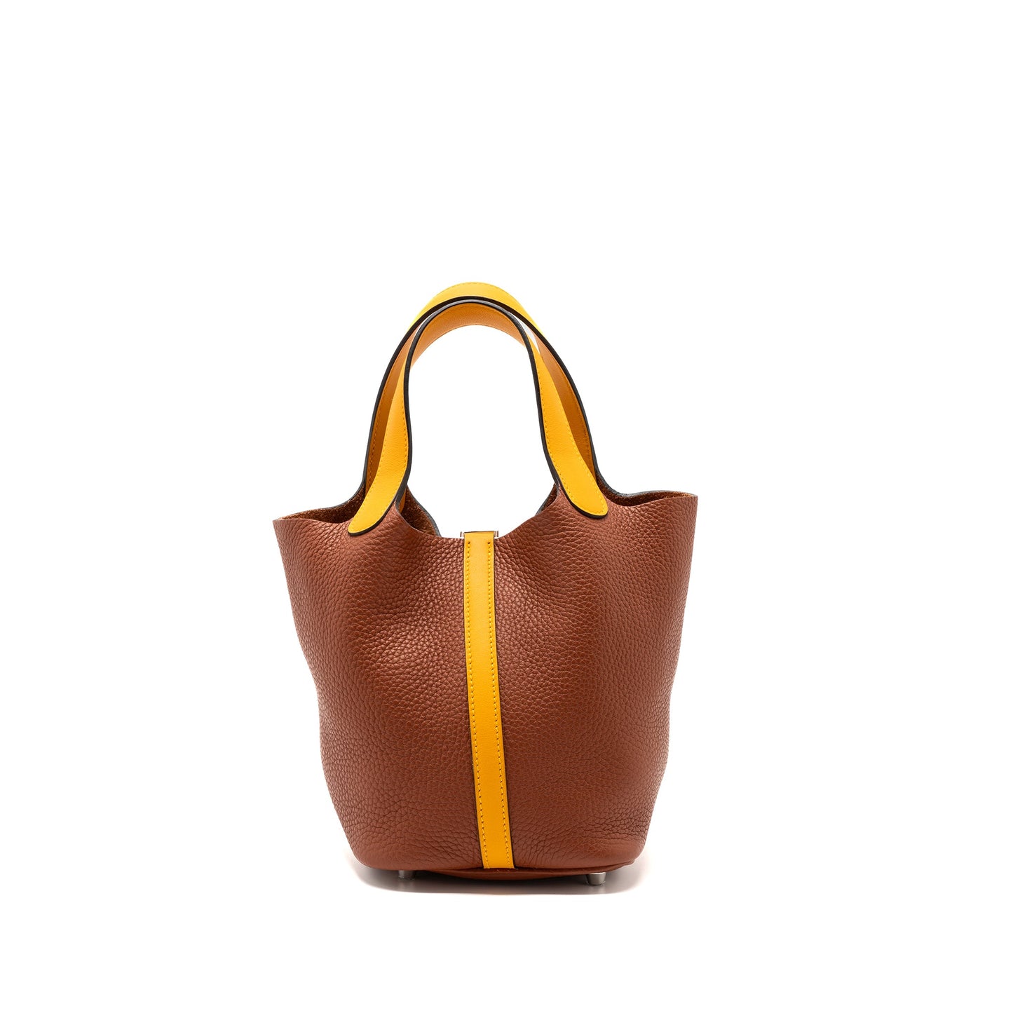 Hermes picotin 18 lock bag clemence cuive / jaune D’or SHW stamp A