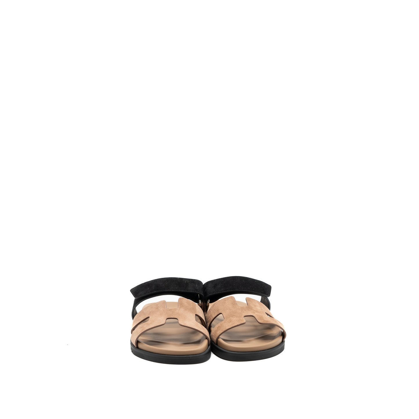 Hermes size38 chypre sandal suede leather rose perle / black