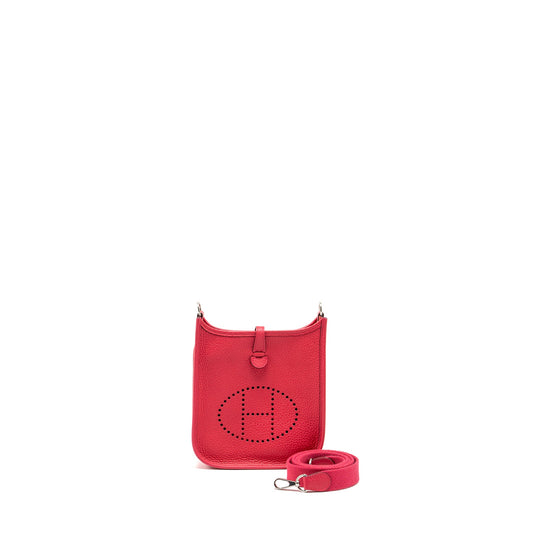 Hermes Mini Evelyne clemence rose extreme SHW stamp D