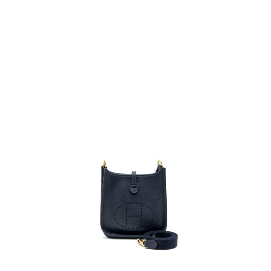 Hermes Mini Evelyne clemence Blue Nuit GHW stamp D