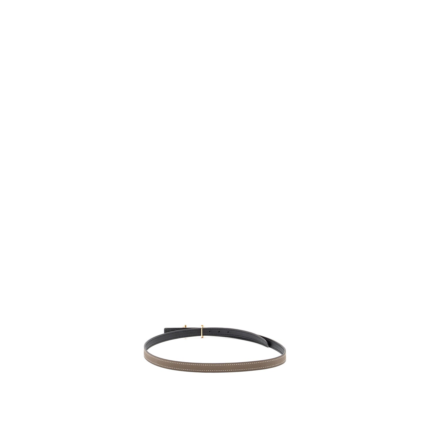 Hermes size 70cm Gamma belt buckle & Reversible leather strap 13 mm etoupe / black RGHW stamp C