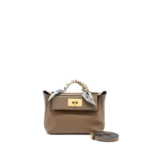 Hermes Mini 24/24 2424-21 Evercolor/Swift D0 Beige De Weimar GHW Stamp Z