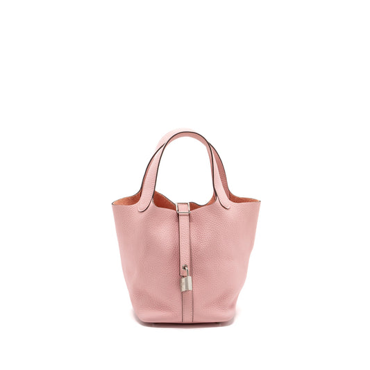 Hermes Picotin 18 Lock Bag Clemence 3Q Rose Sakura SHW Stamp Z