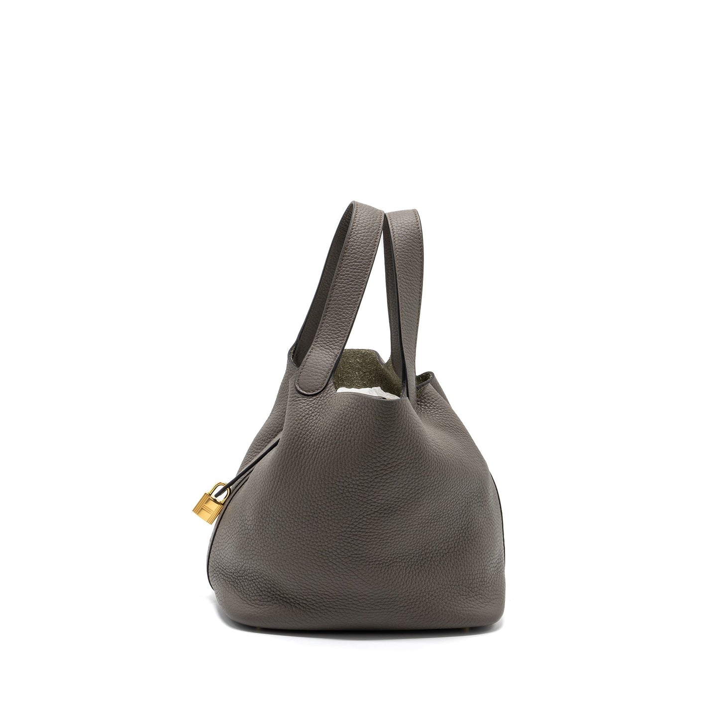 Hermes Picotin 22 Lock Bag Clemence Gris Etain GHW Stamp D