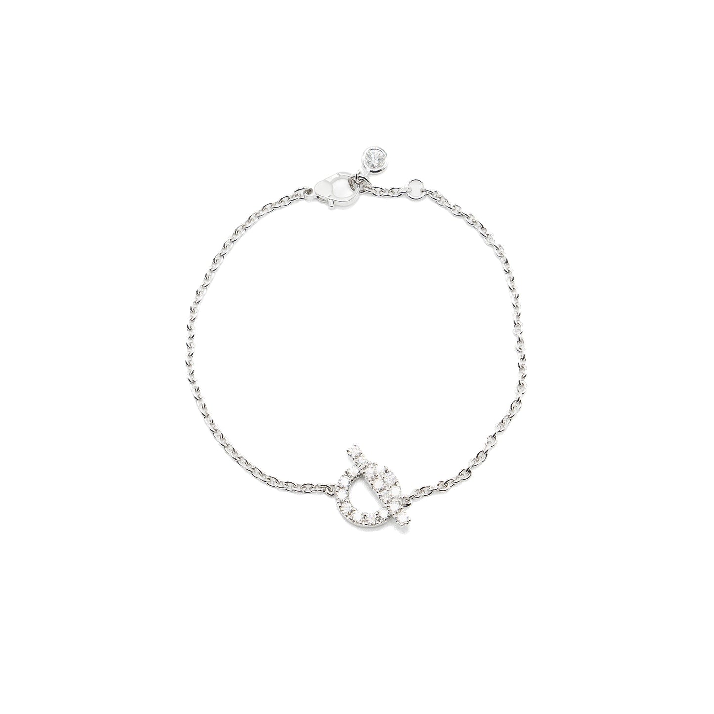 HERMES SIZE ST FINESSE BRACELET WHITE GOLD DIAMONDS