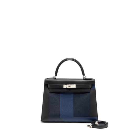 Hermes Kelly 28 Letter C Special Order Epsom/Togo/Chèvre Mysore Black/Blue SHW Stamp D