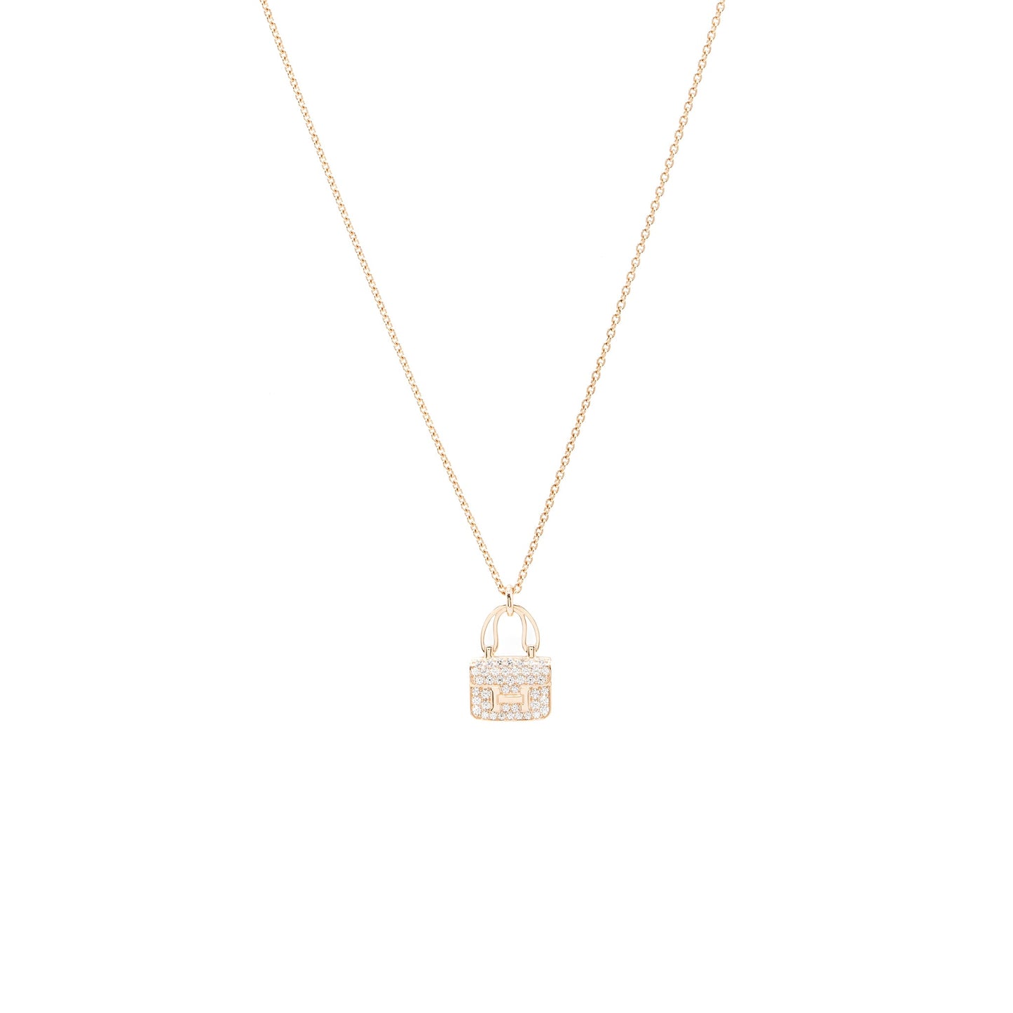 Hermes Amulettes Constance pendant rose gold with diamonds