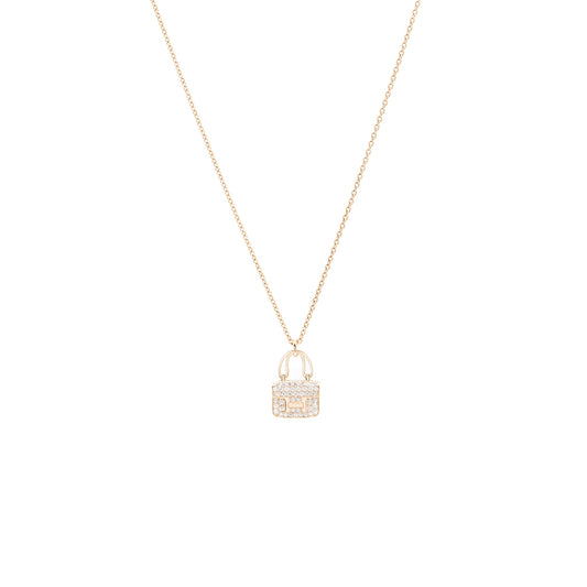 Hermes Amulettes Constance pendant rose gold with diamonds