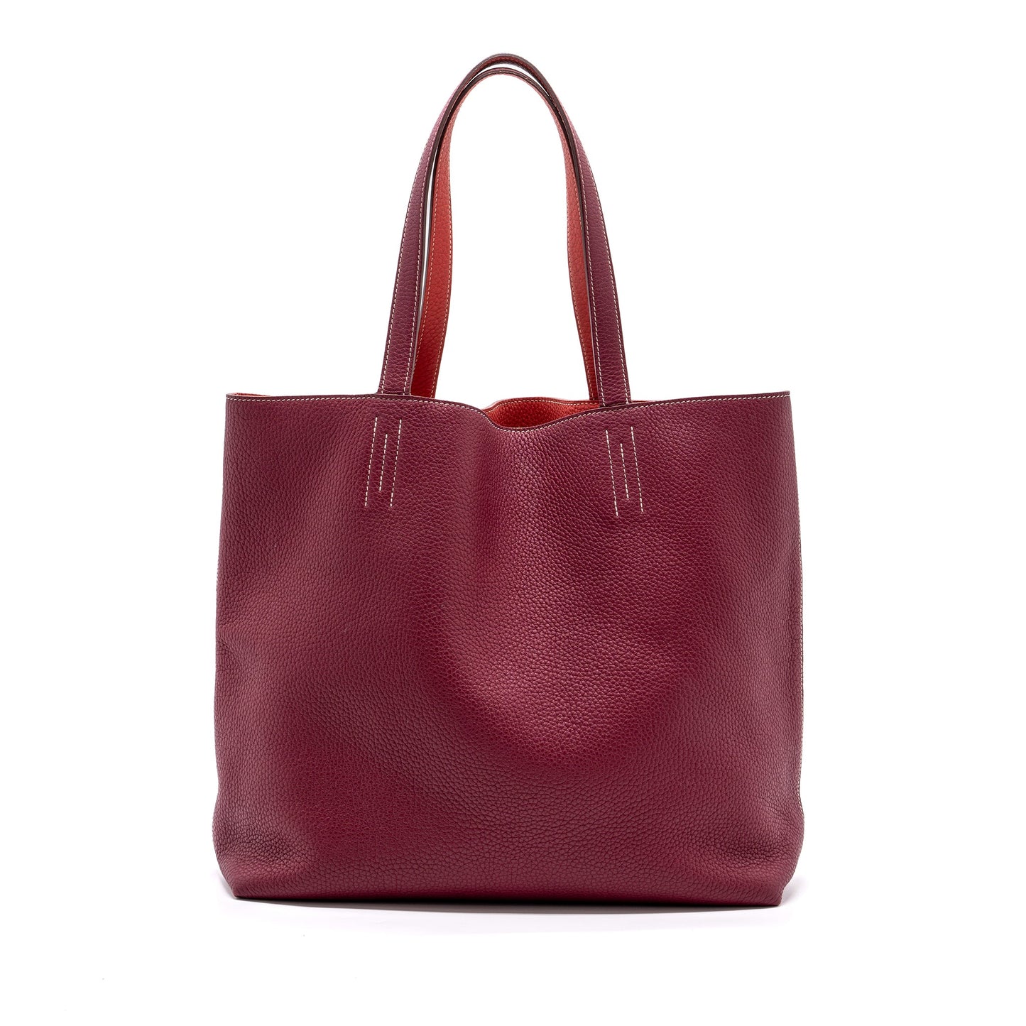 Hermes Double Sens Bag Clemence Dark Red/ Multicolour Stamp square N