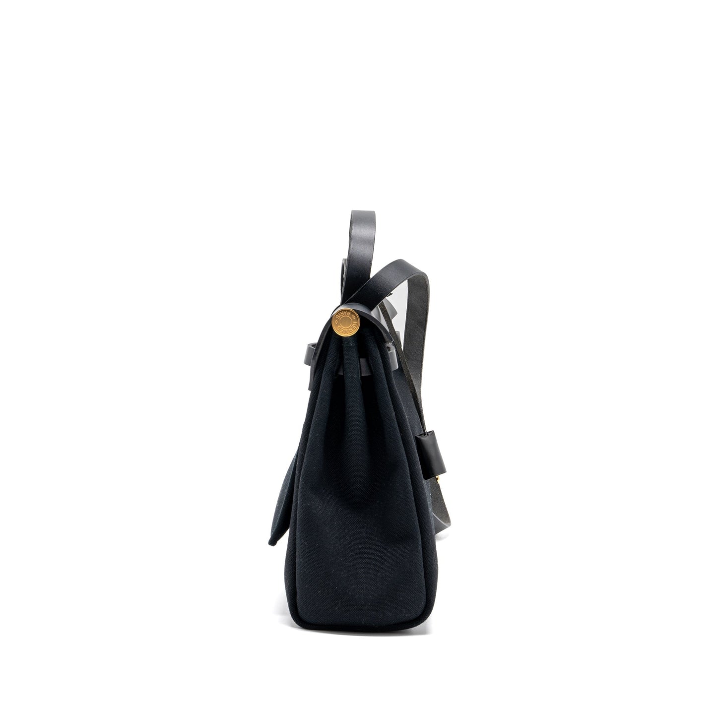 Hermes herbag 31 zip bag canvas / hunter leather black GHW stamp Y
