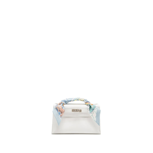 Hermes Kelly Pochette swift New White SHW stamp B
