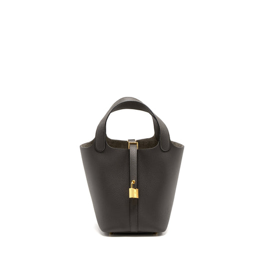 Hermes Picotin 18 Lock Bag Taurillon Maurice Graphite GHW Stamp U