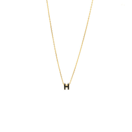 Hermes Mini Pop H Pendant Black GHW