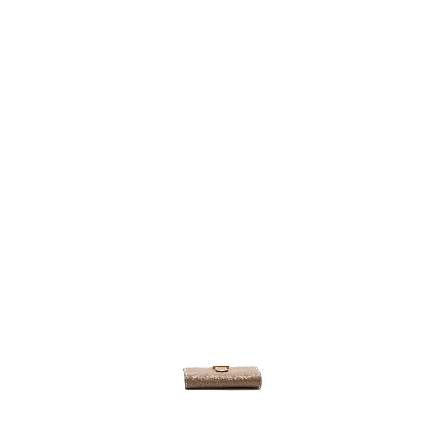 Hermes Bearn Compact Wallet Chevre Mysore Etoupe GHW Stamp B