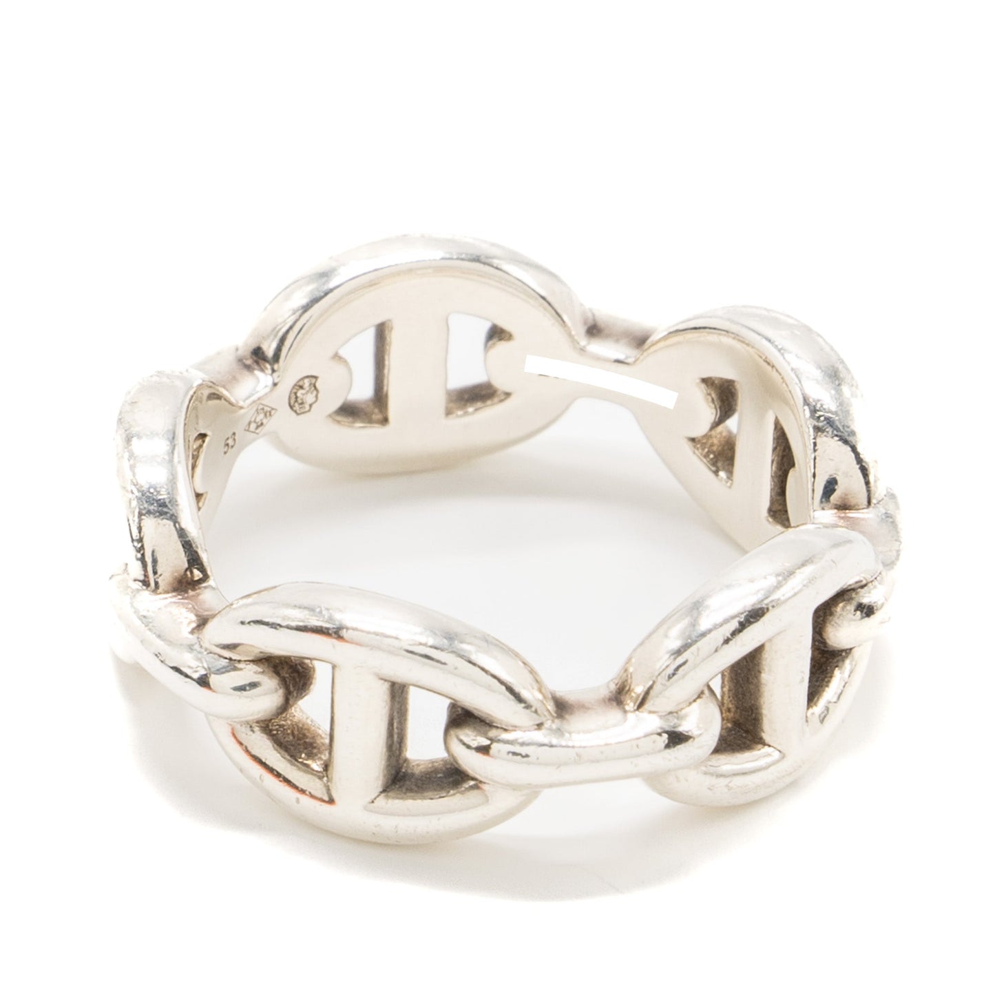 Hermes Size 53 Chaine D’ Ancre Enchainee Ring Small Model Silver