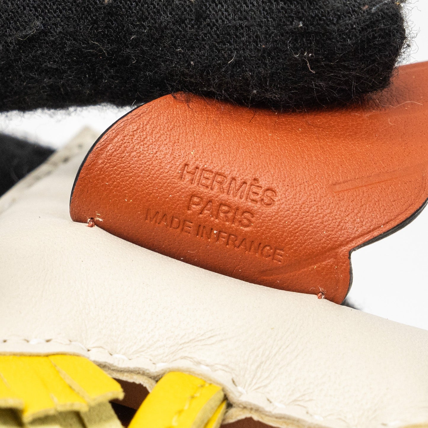 Hermes Pegase Rodeo PM Bag Charm Craie / Jaune De Naples / Cuvier Stamp B