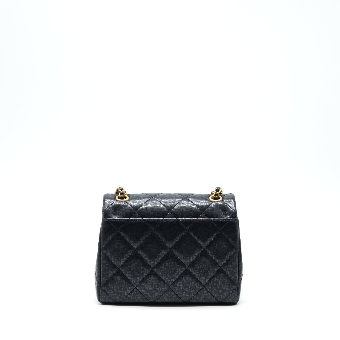 Chanel 22P New Square Flap Bag Caviar Black Brushed GHW
