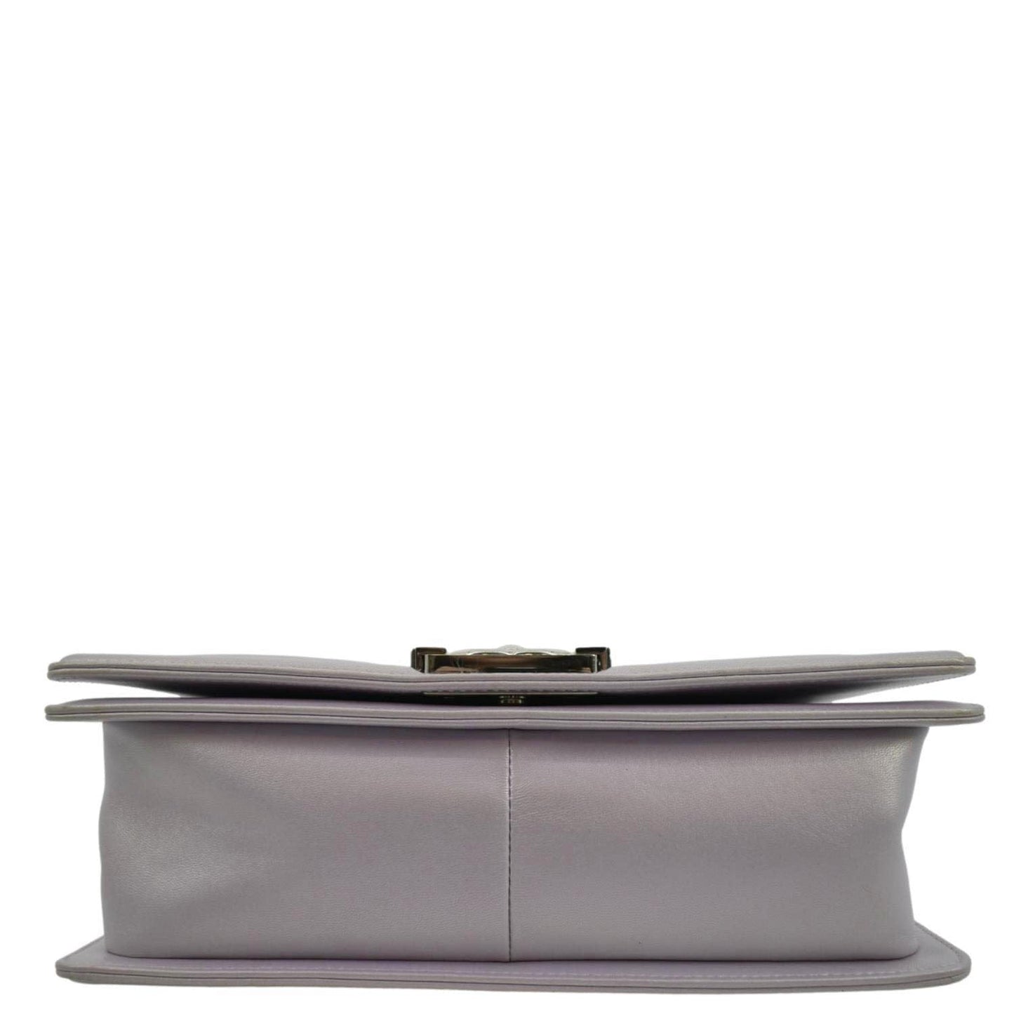 CHANEL Medium Boy Flap Metallic Chevron Shoulder Bag Light Purple
