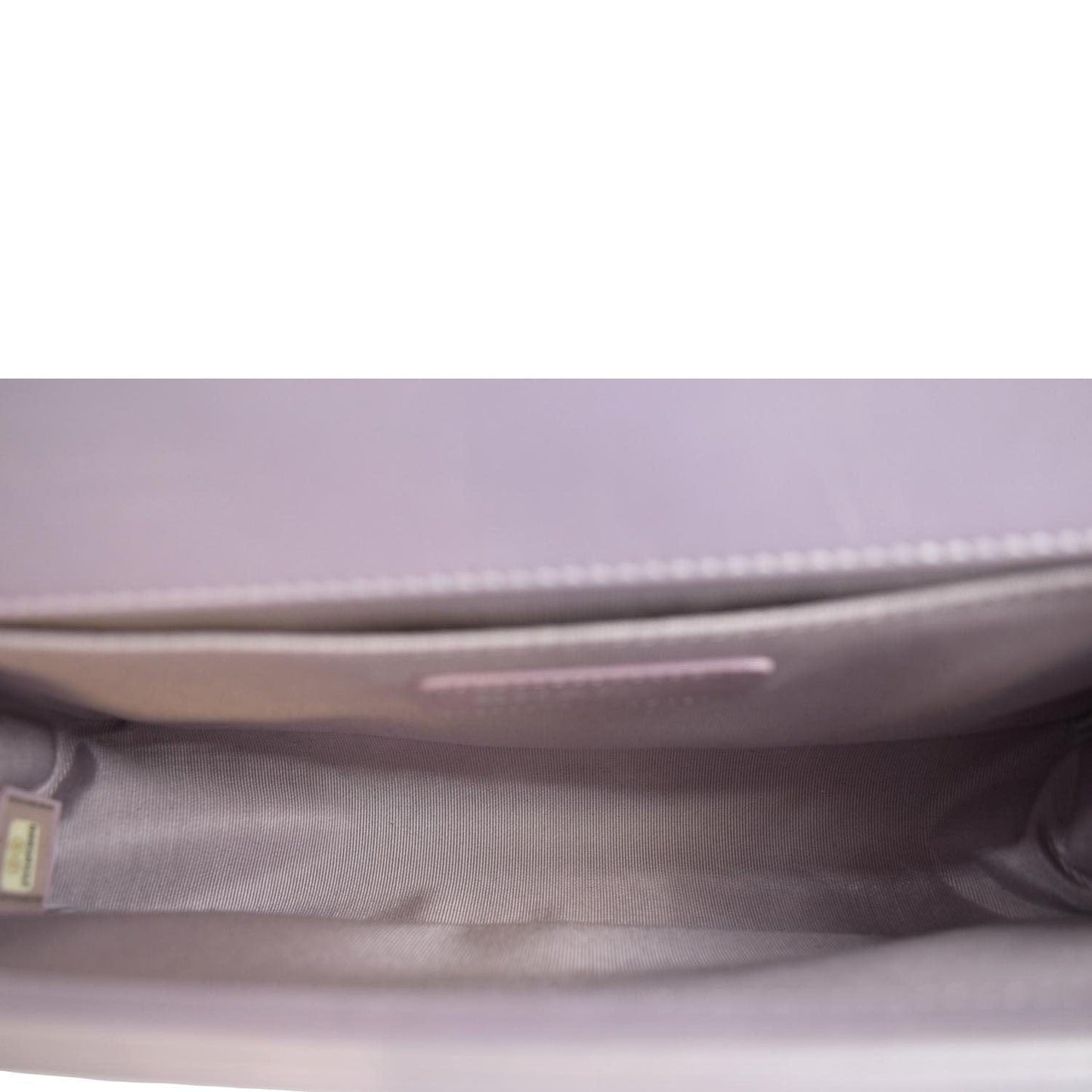 CHANEL Medium Boy Flap Metallic Chevron Shoulder Bag Light Purple