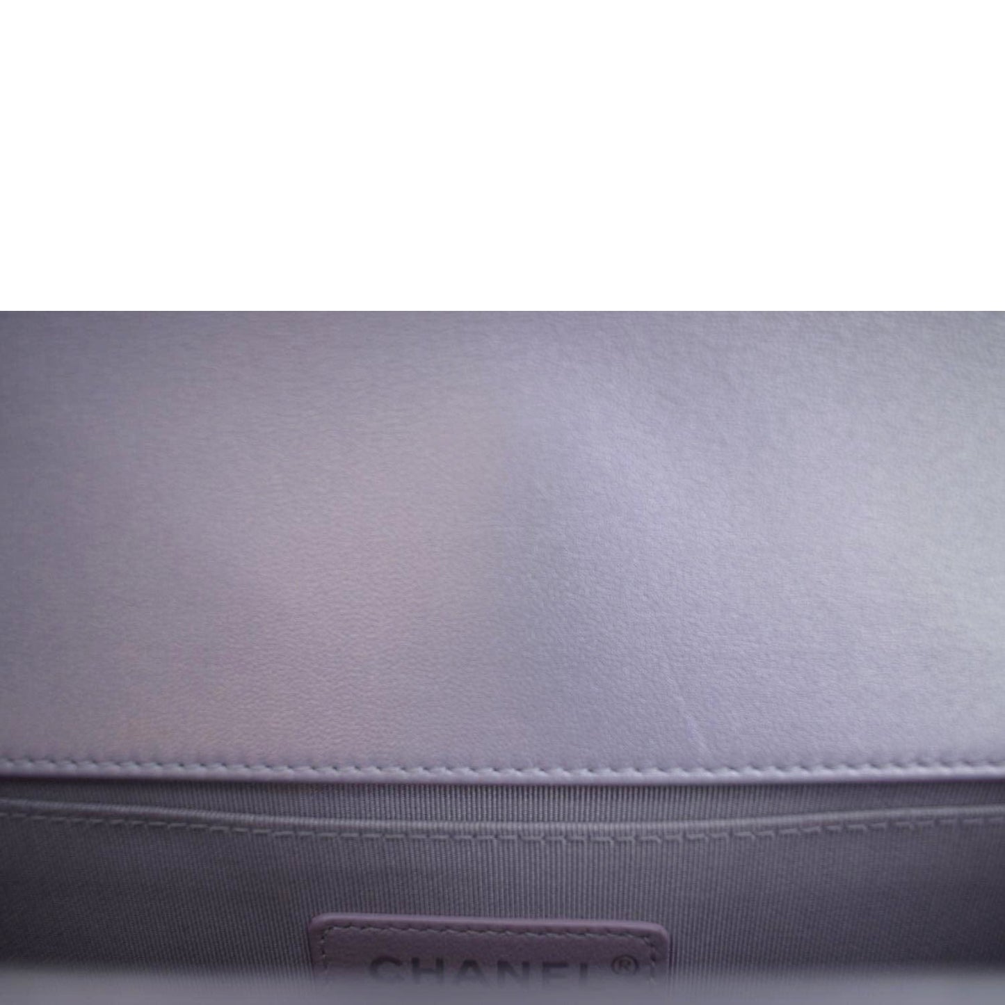 CHANEL Medium Boy Flap Metallic Chevron Shoulder Bag Light Purple
