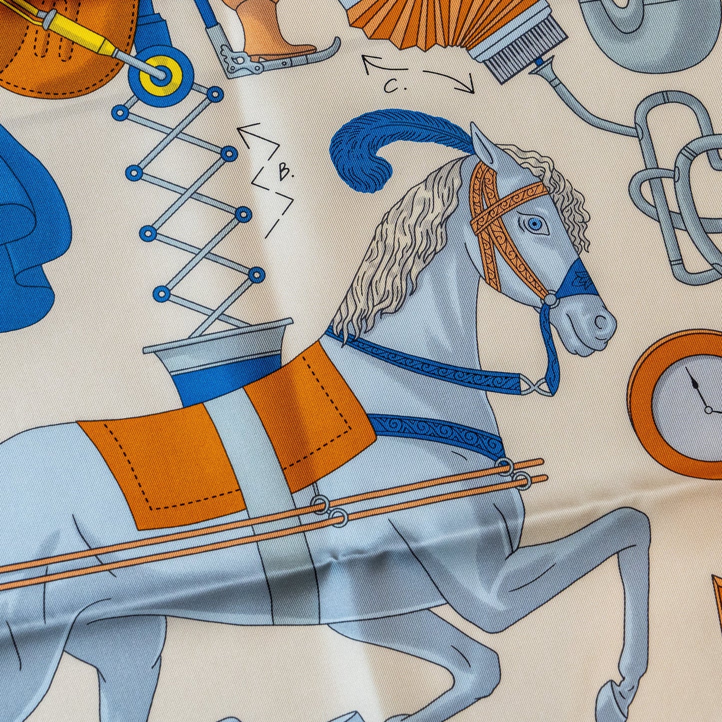 Hermes 90*90cm Silk Scarf Tea For Two Multicolour