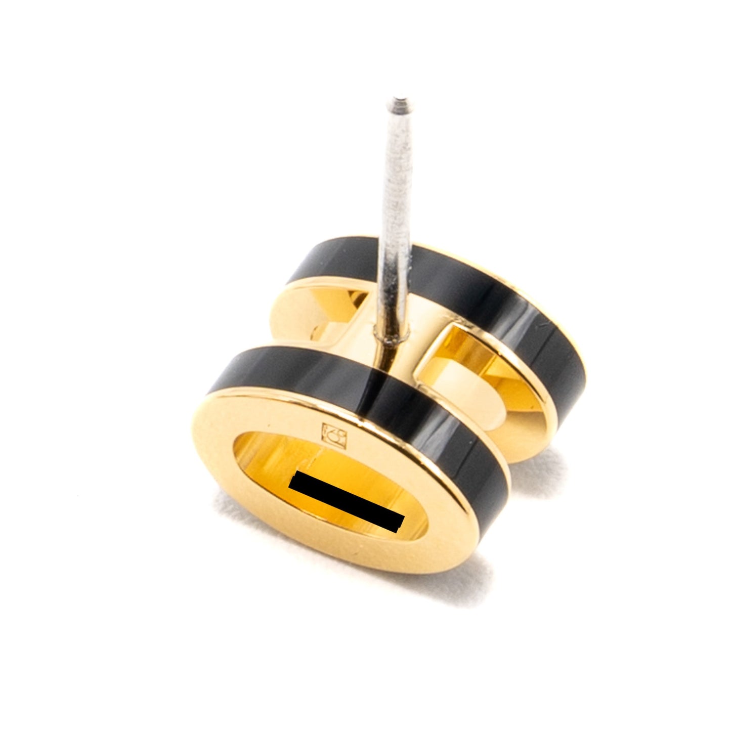Hermes Mini Pop H Earrings Black GHW