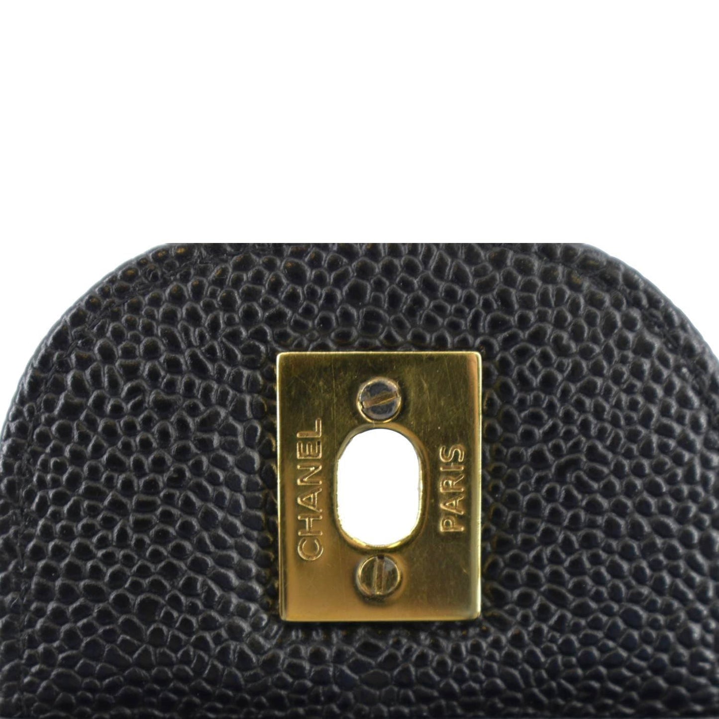 CHANEL Classic Jumbo Double Flap Quilted Caviar Leather Shoulder Bag Black