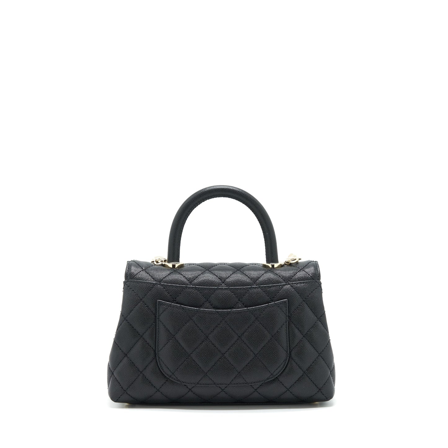 Chanel 22P Small Coco Handle Caviar Black LGHW (Microchip)