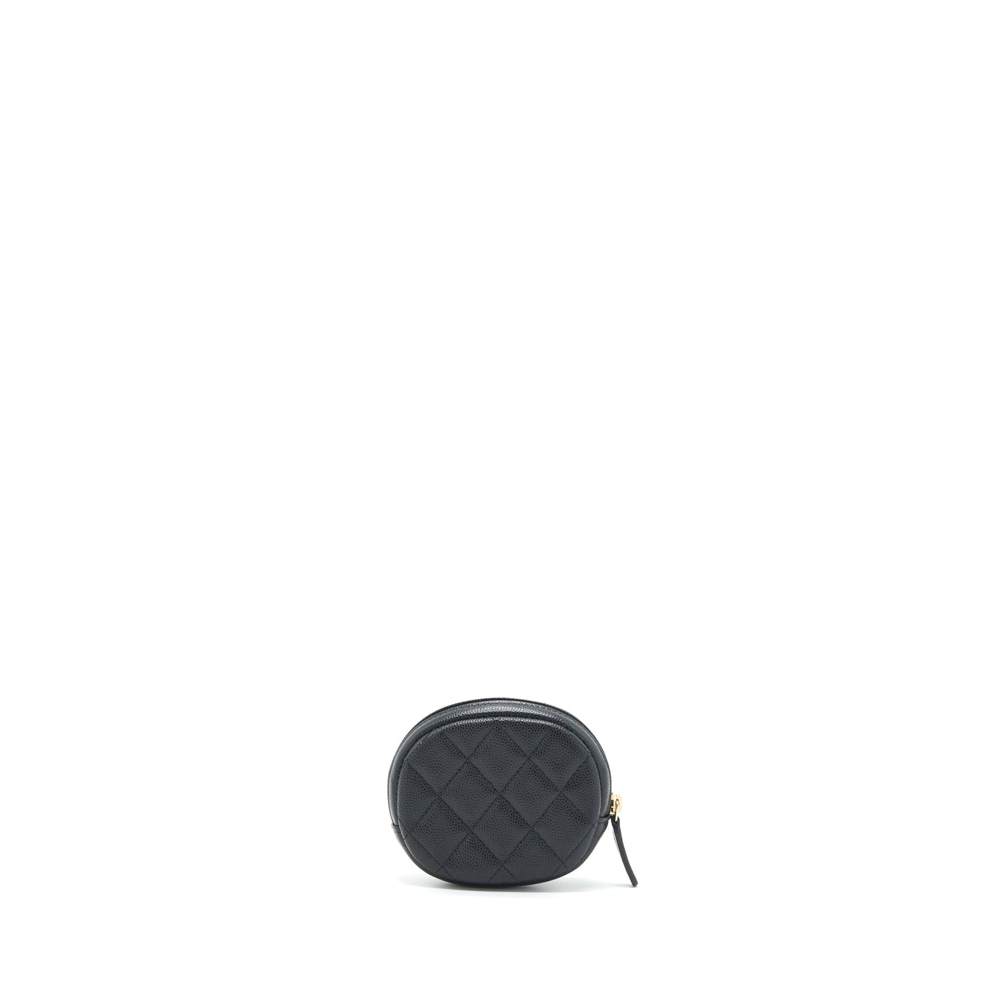 Chanel CC Logo Round Coin Purse Caviar Navy LGHW