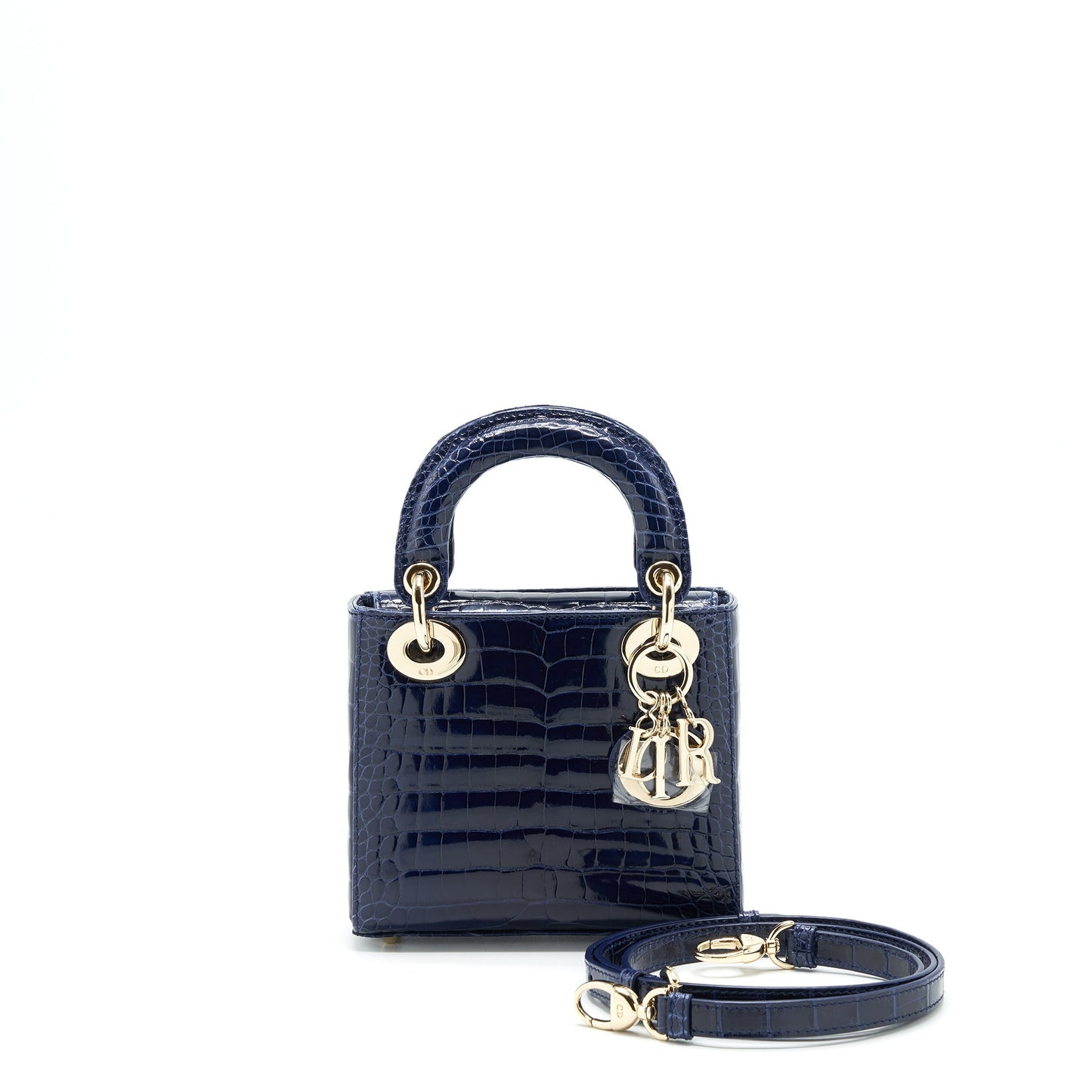 Christian Dior Mini Lady Dior Alligator Oil Blue