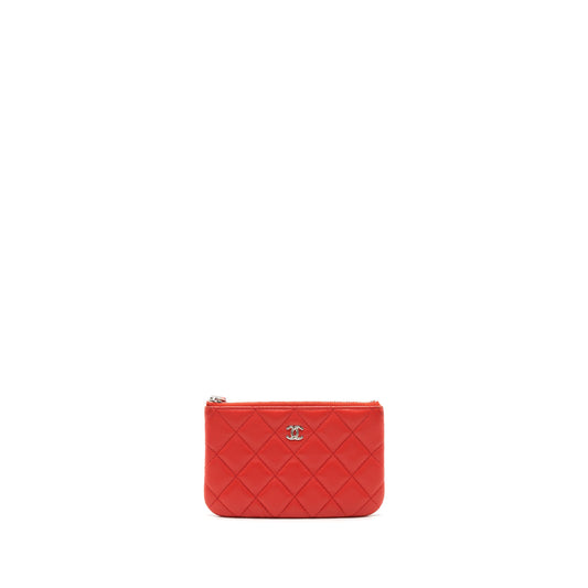 Chanel Small O-Case Pouch Lambskin Red SHW