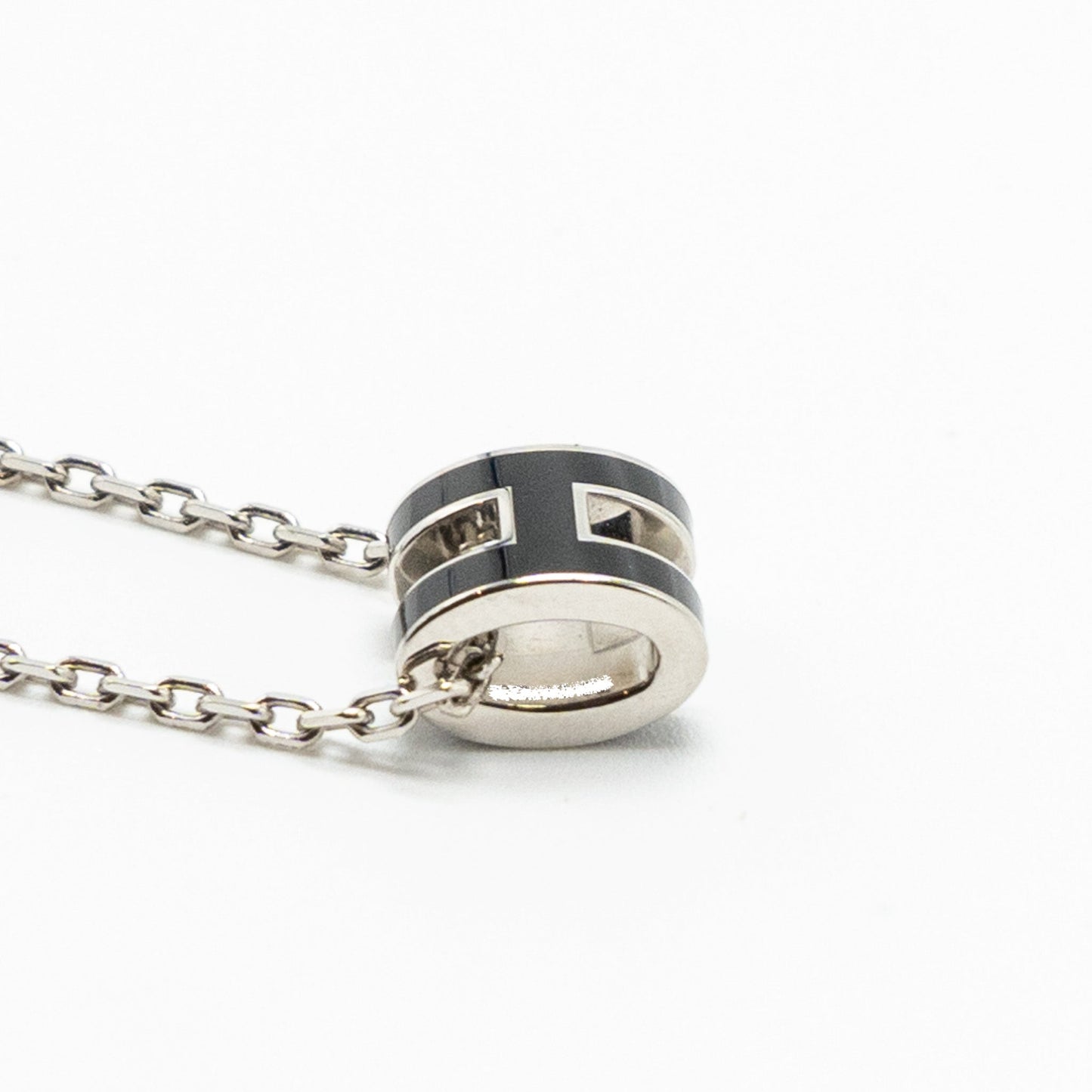 Hermes Mini Pop H Pendant Black SHW