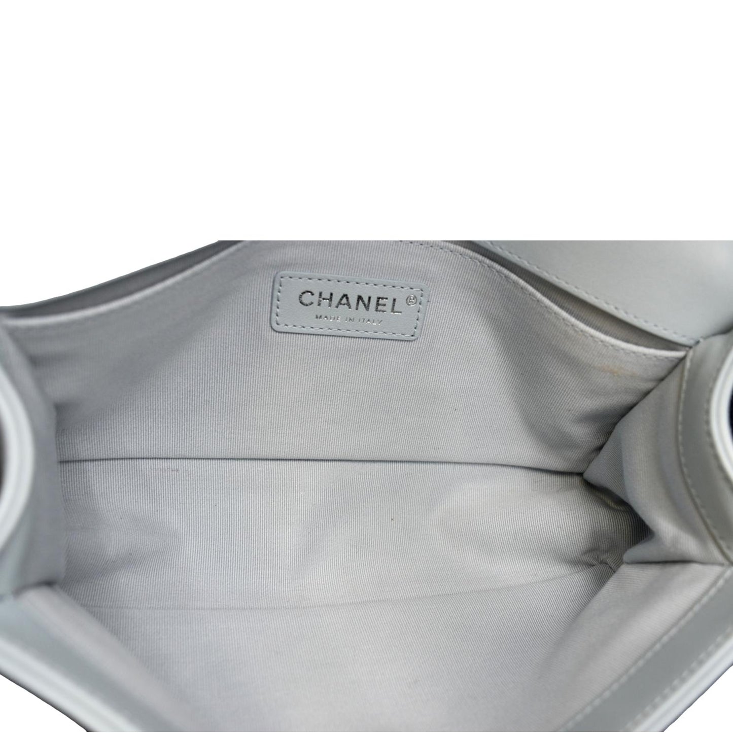 CHANEL Medium Boy Flap Quilted Leather Shoulder Bag Light Blue