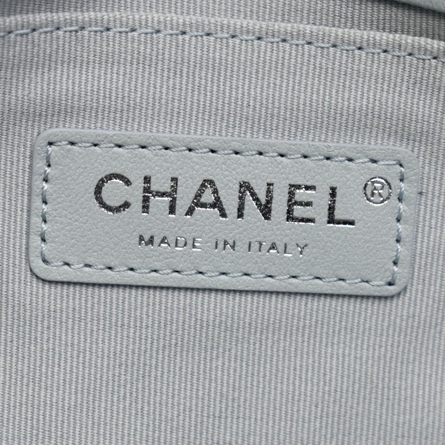 CHANEL Medium Boy Flap Quilted Leather Shoulder Bag Light Blue