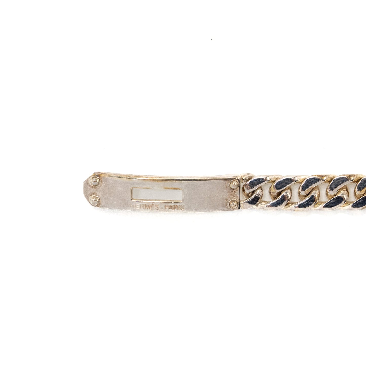 Hermes size SH kelly gourmette bracelet sterling silver with kelly clasp