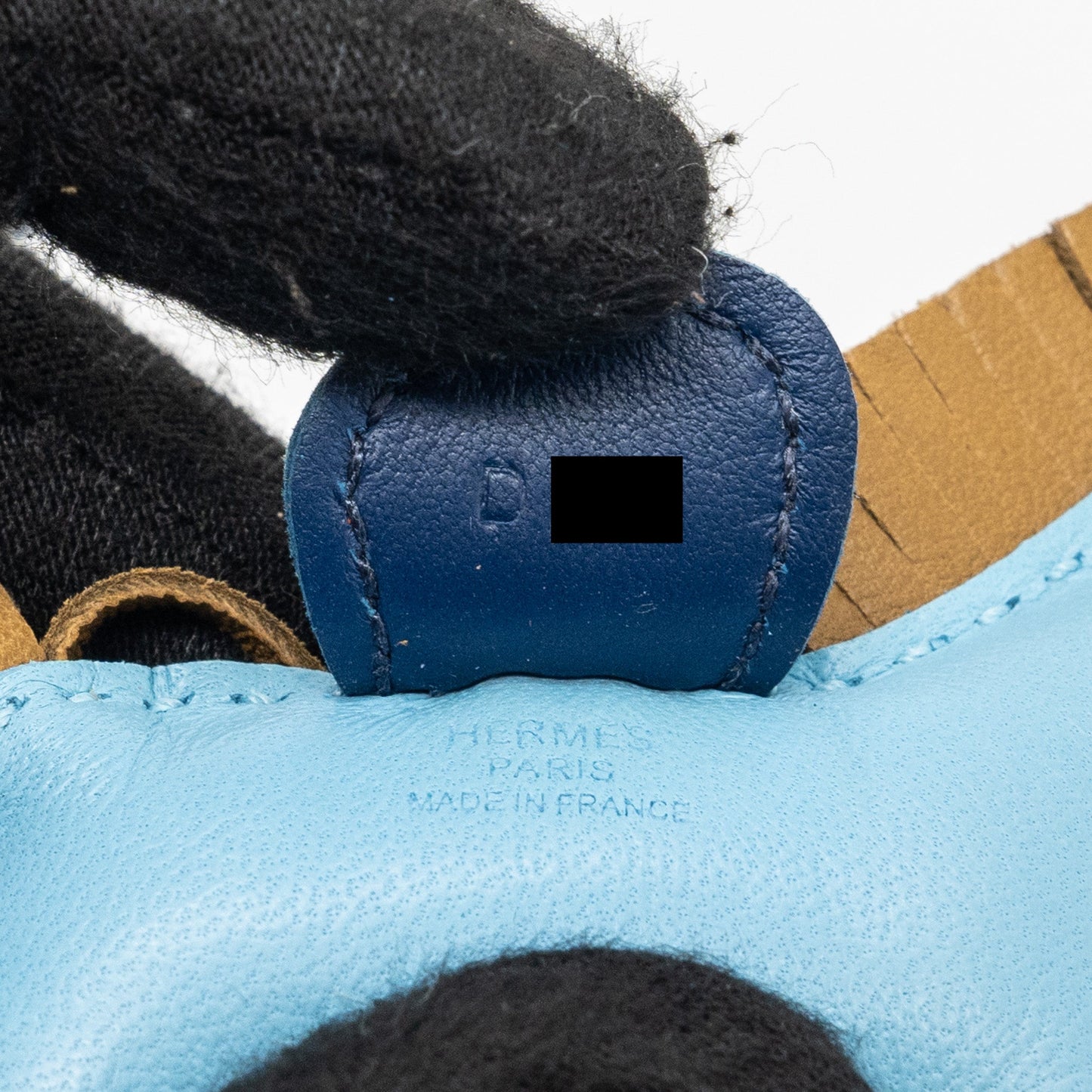 Hermes rodeo pm bag charm blue celeste / kraft/ blue de matte Stamp D
