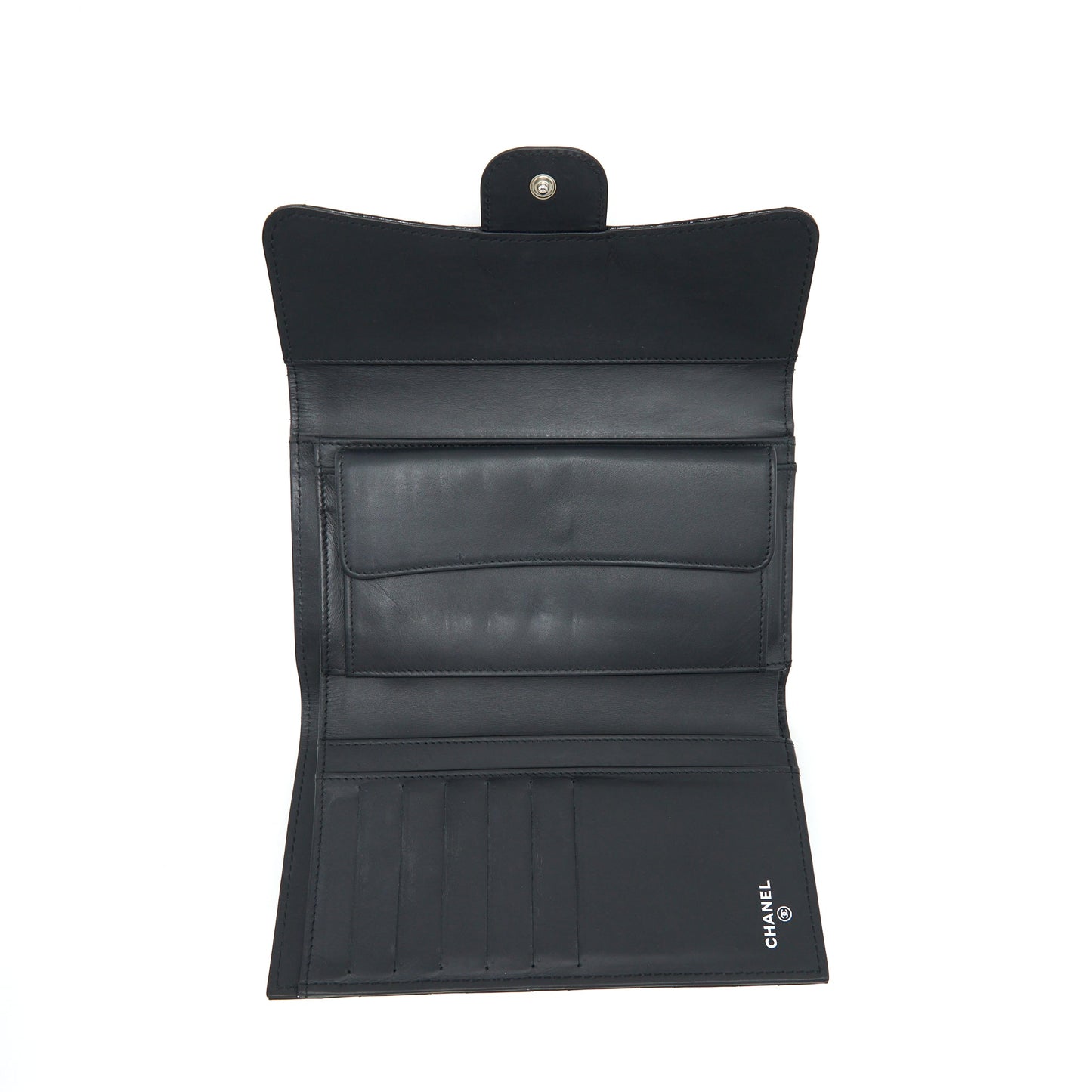 Chanel Classic Flap Long Wallet Patent Black SHW