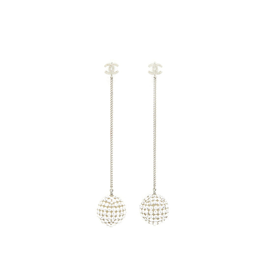 Chanel Drop Ball Crystal Earrings SHW