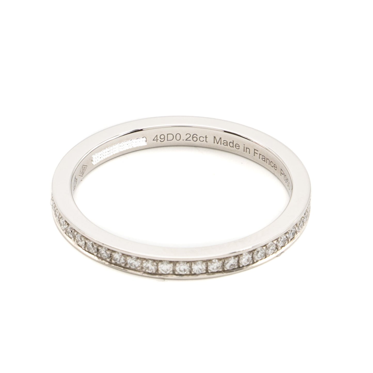 Hermes size 54 wedding band small model white gold diamonds