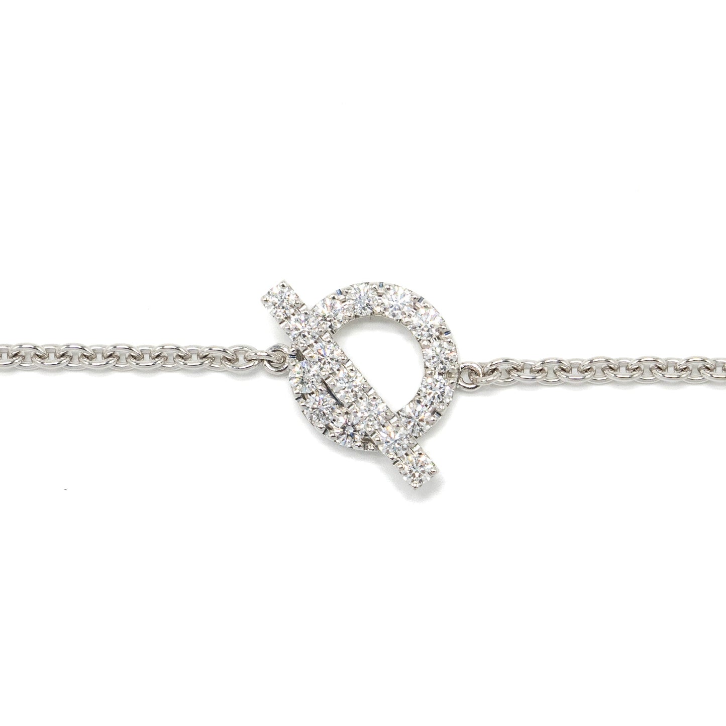 Hermes Size ST Finesse Bracelet White Gold Diamonds
