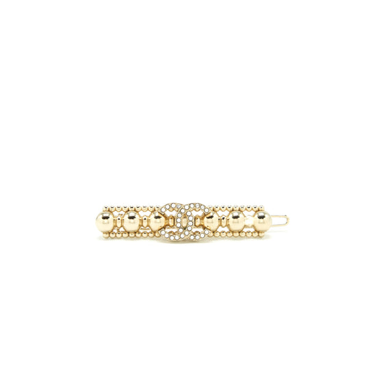 Chanel CC Logo Hair Clip Light Gold Tone