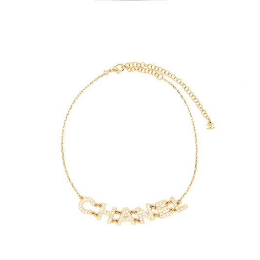 Chanel Logo Lettering Chain Necklace/Choker GHW