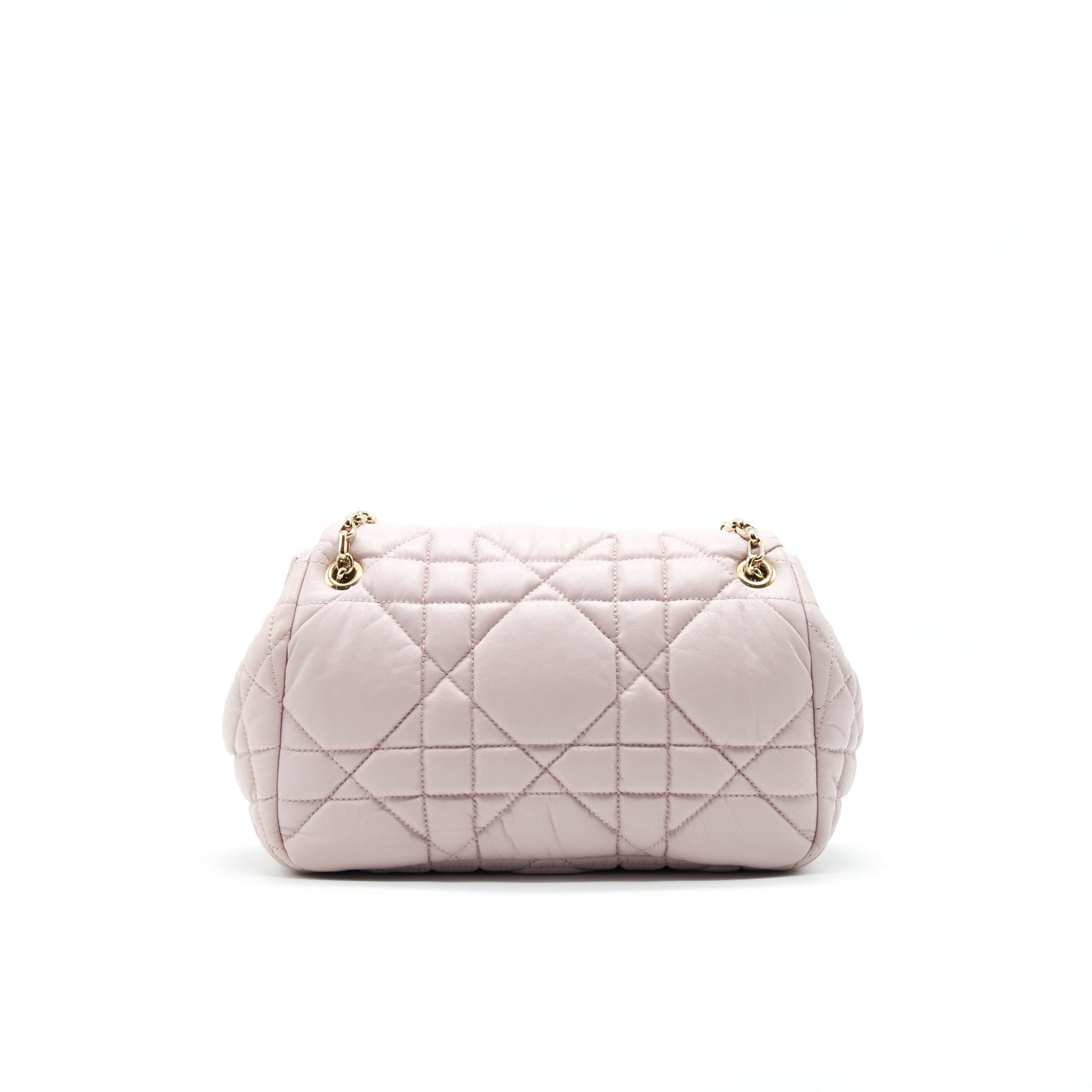 CHRISTIAN DIOR CANNAGE LEATHER FLAP BAG IN LIGHT PINK